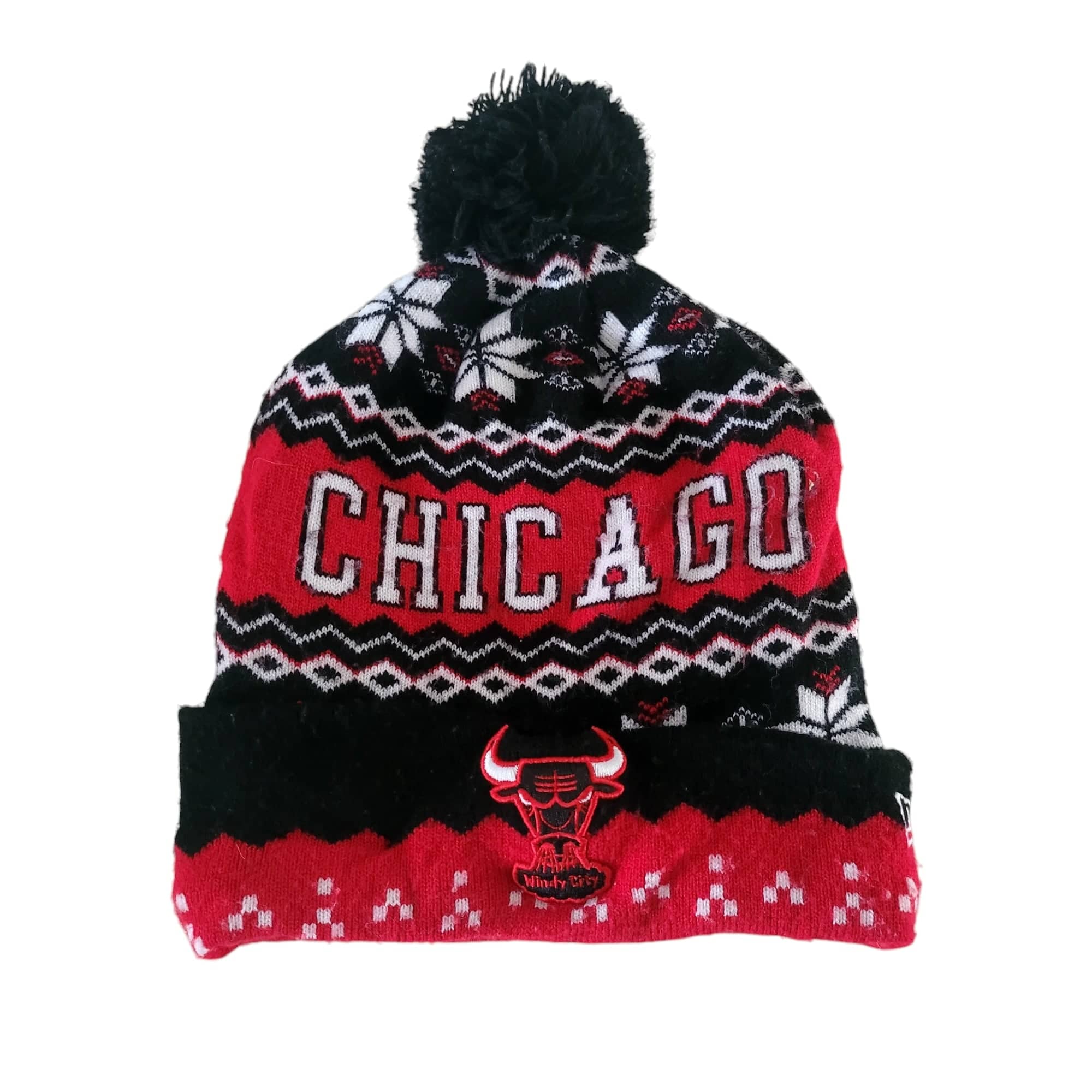 Chicago Bulls New Era Hardwood Classics Pom-Pom Beanie Hat Hat