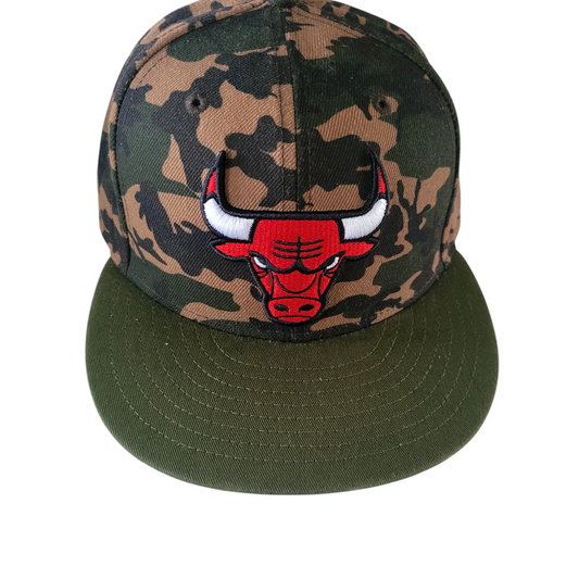 Vintage Chicago Bulls Camo New Era 59Fifty Fitted Hat sz 7 3/8 - USASTARFASHION