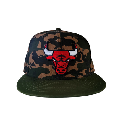 Vintage Chicago Bulls Camo New Era 59Fifty Fitted Hat sz 7 3/8 - USASTARFASHION