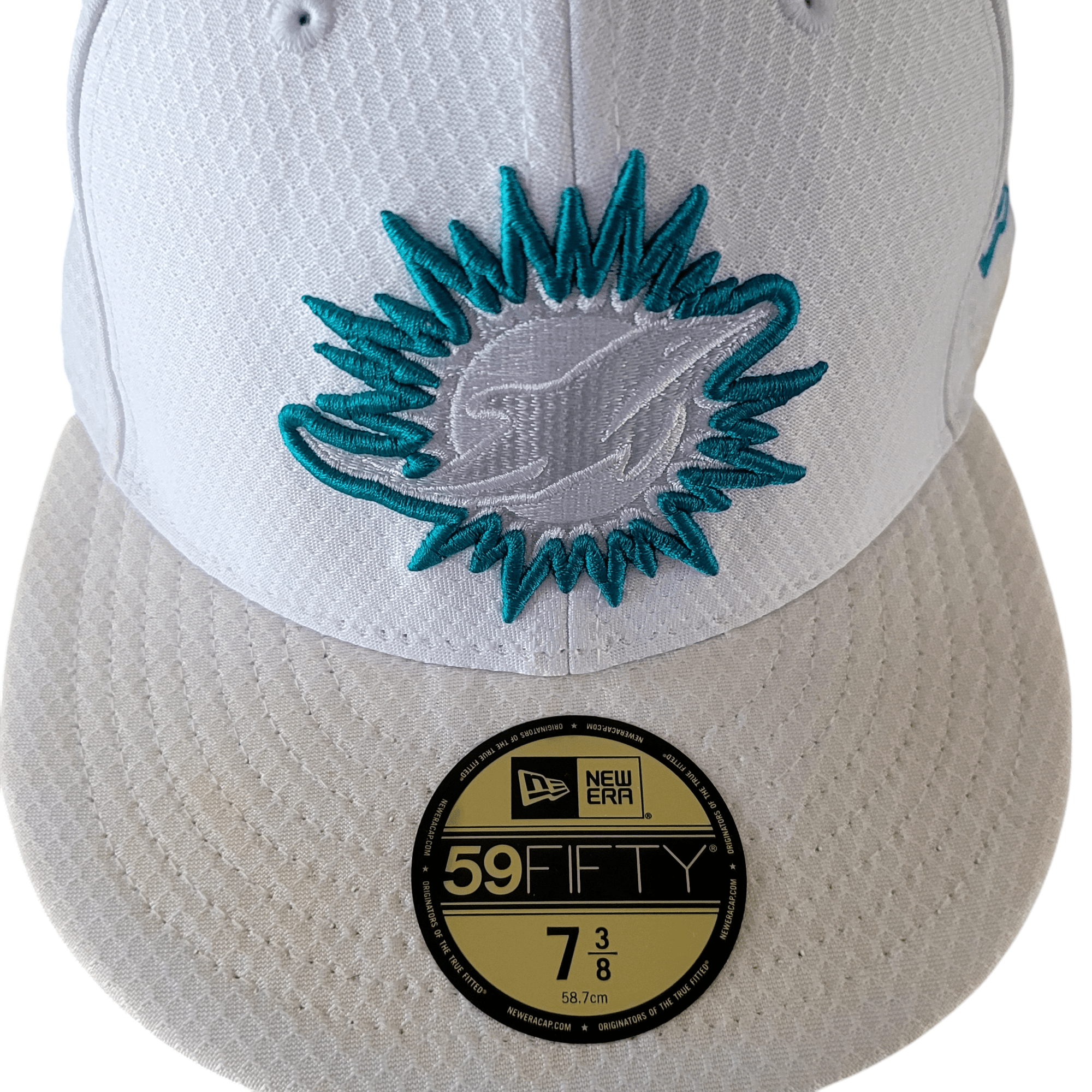 New Era Miami Dolphins 59FIFTY White Cap 7 3/8 (58.7 cm) - USASTARFASHION