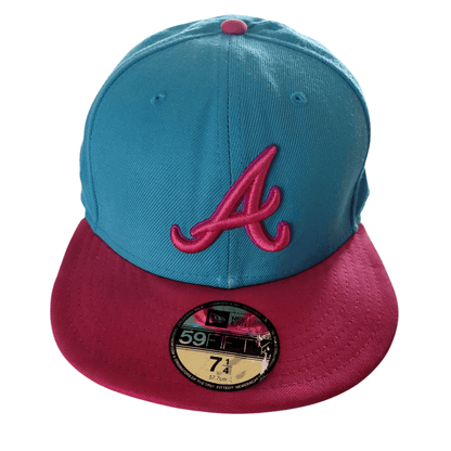 New Era 59FIFTY Atlanta Braves Fitted Hat - Aqua & Pin 7 1/4 (57.7 cm) Hat New era