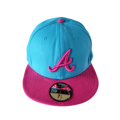 New Era 59FIFTY Atlanta Braves Fitted Hat - Aqua & Pin 7 1/4 (57.7 cm) Hat New era