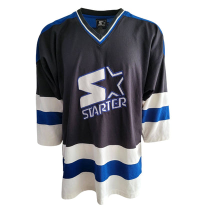 Vintage Starter Hockey Jersey Black Blue White – XXL – Made in Korea - USASTARFASHION