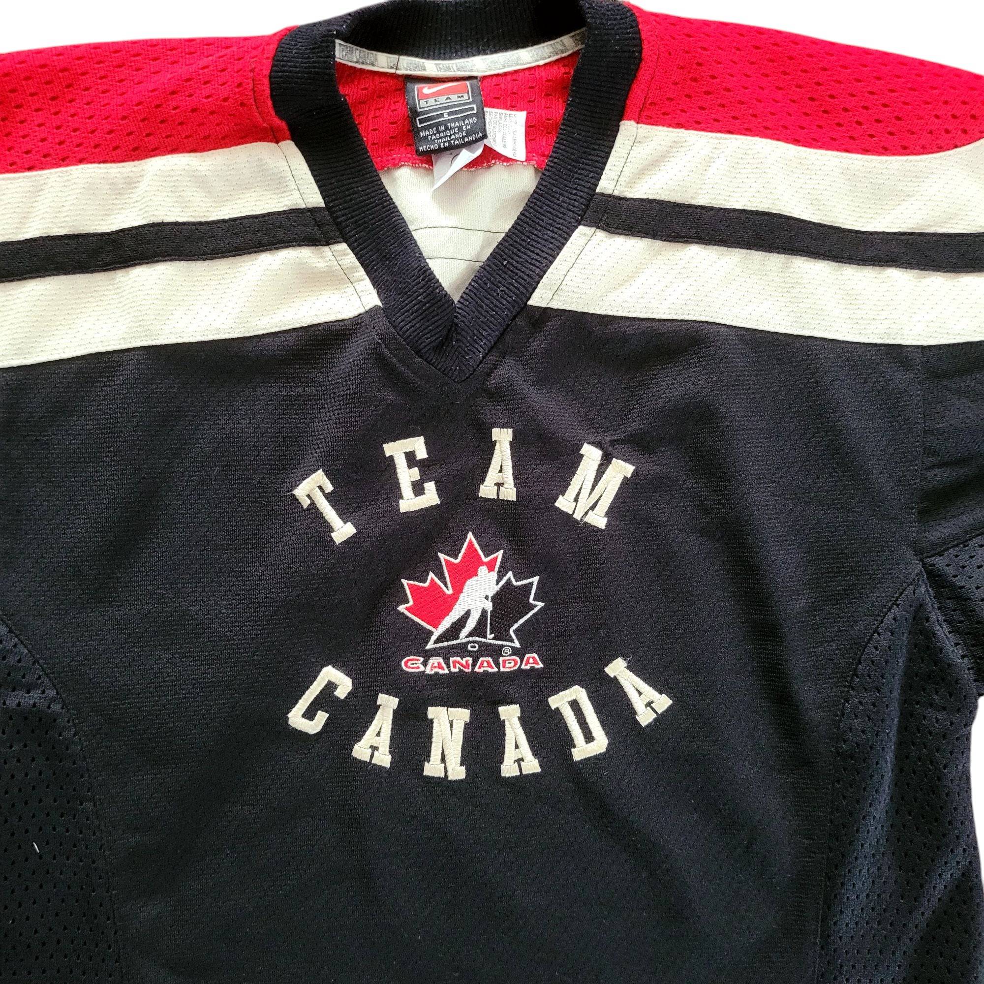 Nike Team Canada Hockey Jersey Youth Size 6 Black Red White - USASTARFASHION