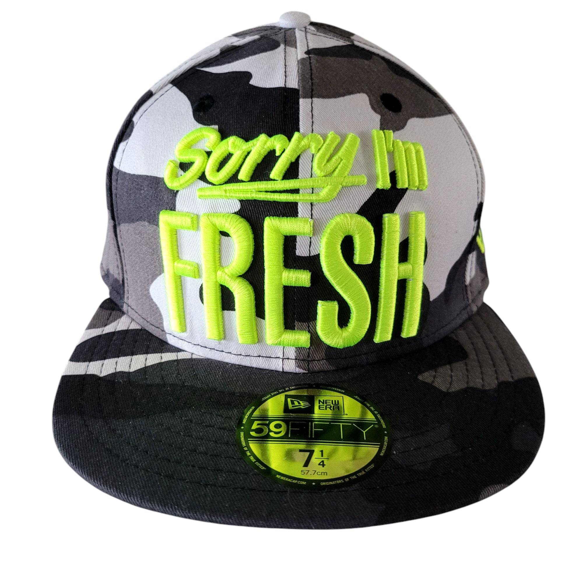 New Era 59FIFTY Sorry I'm Fresh Camo Fitted Hat - Size 7 1/4 - USASTARFASHION