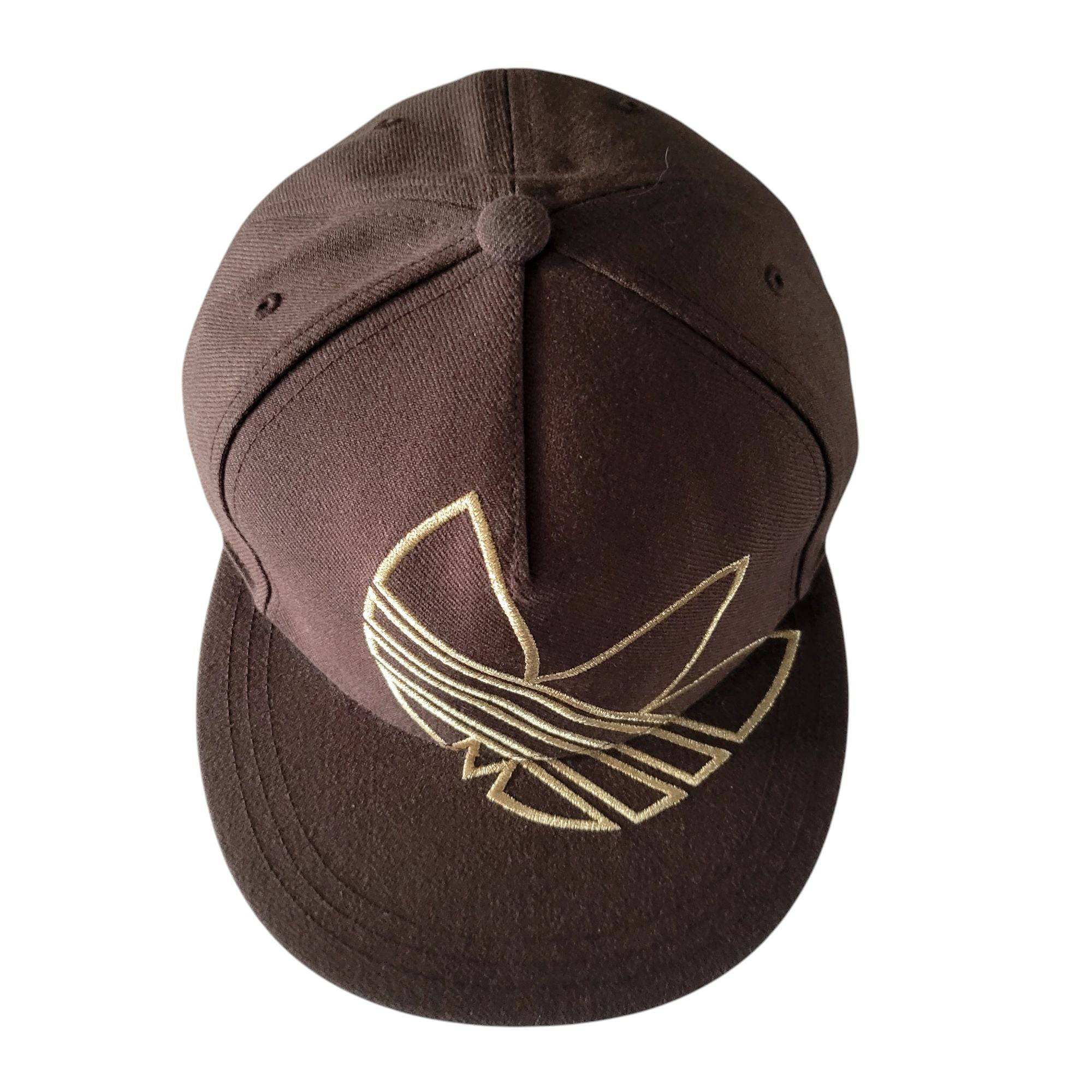 Adidas Trefoil Brown Fitted Cap - Size M - USASTARFASHION