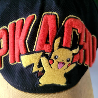 Pikachu Pokémon Snapback Hat - Black/Yellow - Adjustable - USASTARFASHION