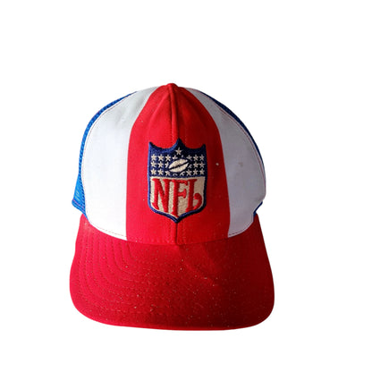 AJD NFL Vintage Trucker Hat - Red, White & Blue - Large - - USASTARFASHION