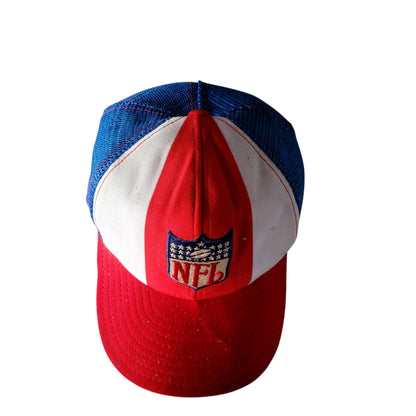 AJD NFL Vintage Trucker Hat - Red, White & Blue - Large - - USASTARFASHION