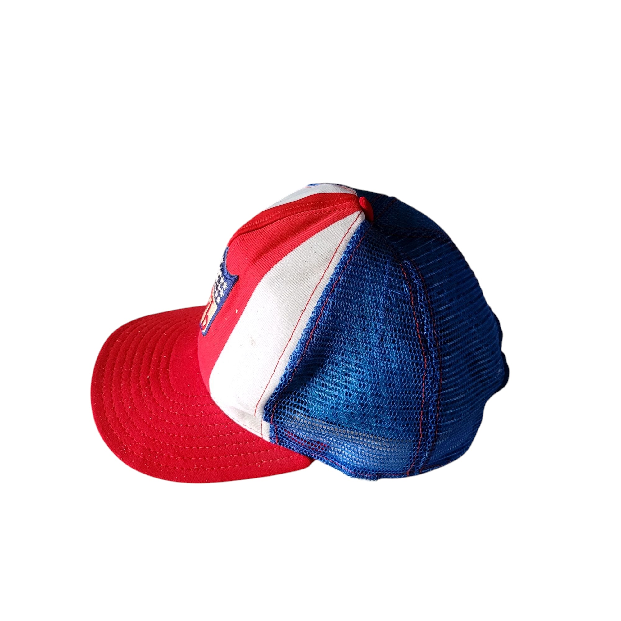 AJD NFL Vintage Trucker Hat - Red, White & Blue - Large - - USASTARFASHION