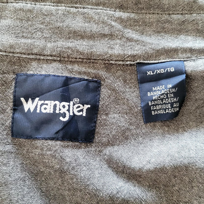 Vintage Wrangler Western Snap Shirt – Grey, Size XL - USASTARFASHION