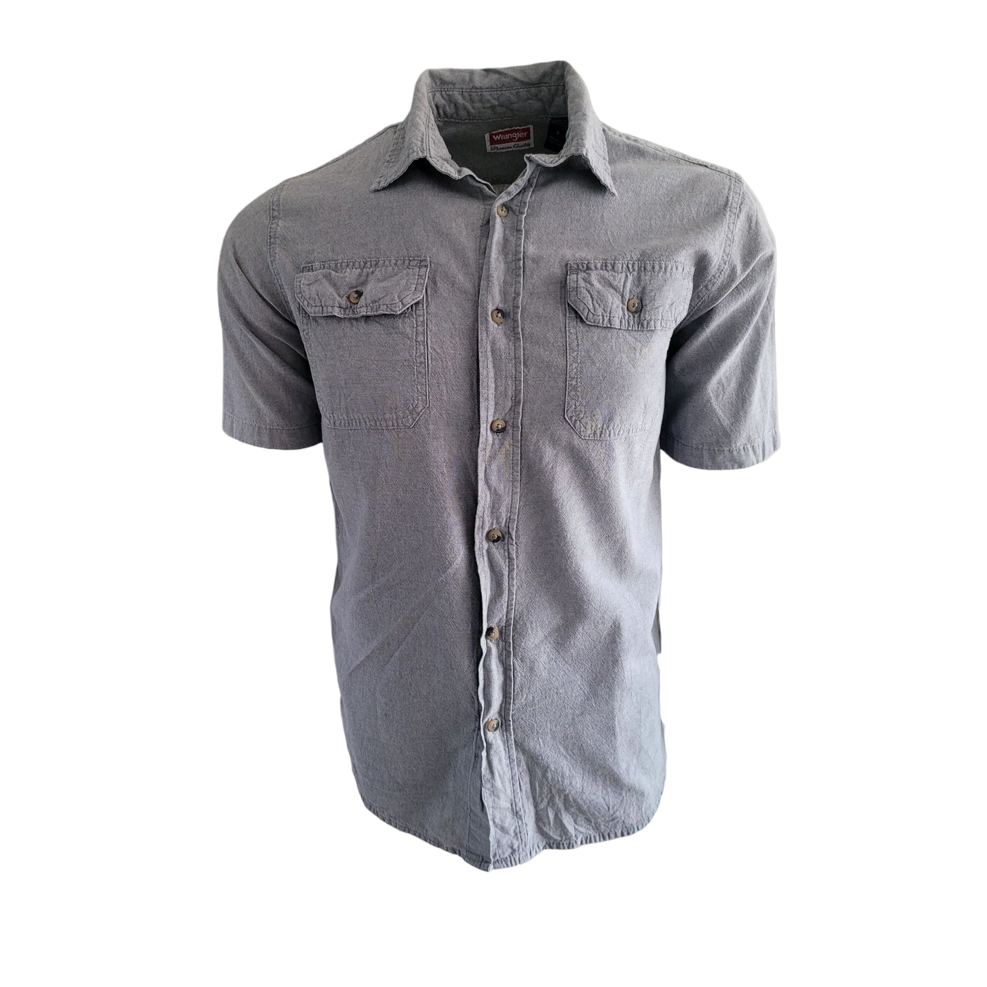 Vintage Wrangler Premium Short Sleeve Shirt – Grey, Size S - USASTARFASHION
