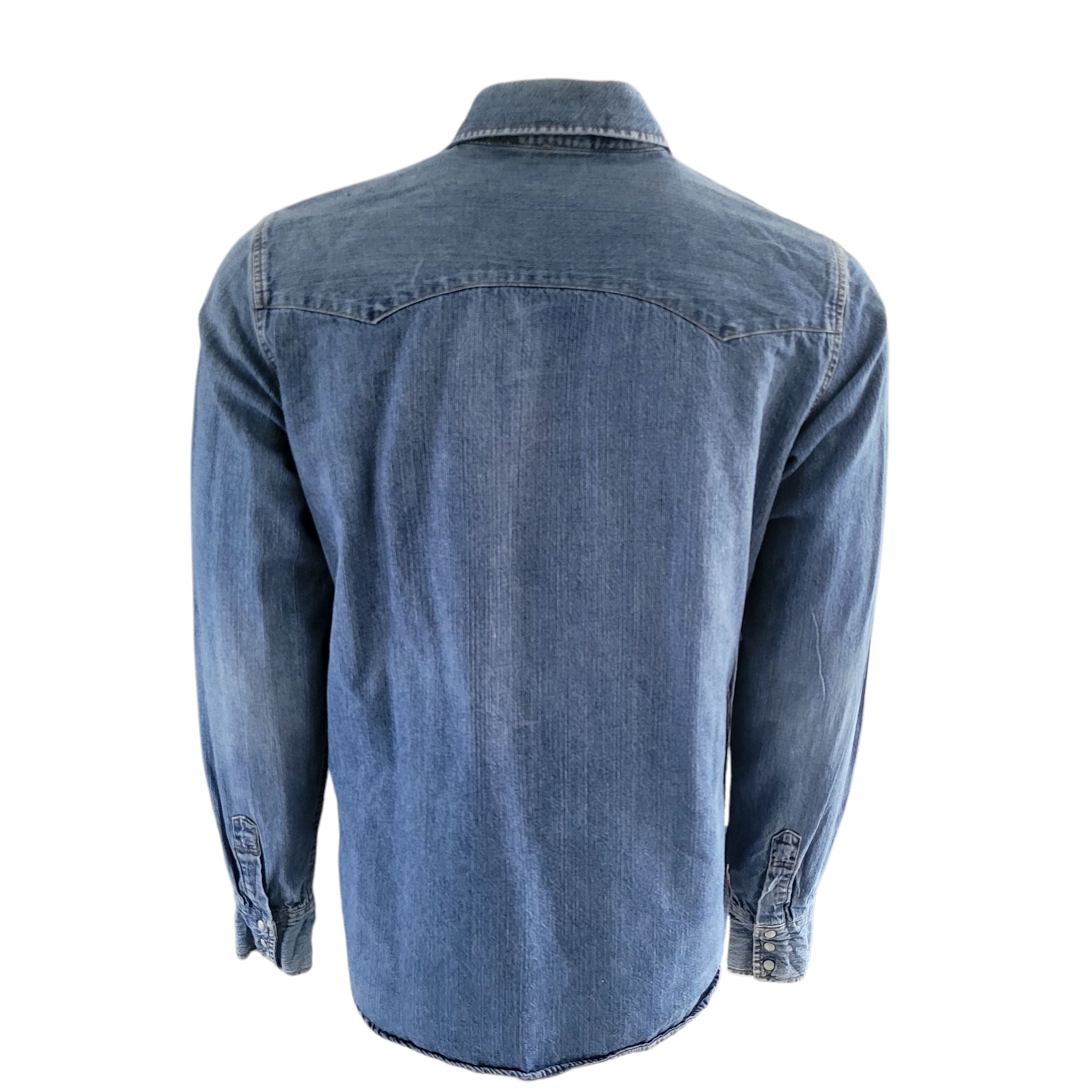 Vintage Levi's Western Denim Shirt - Size M - Light Blue - USASTARFASHION