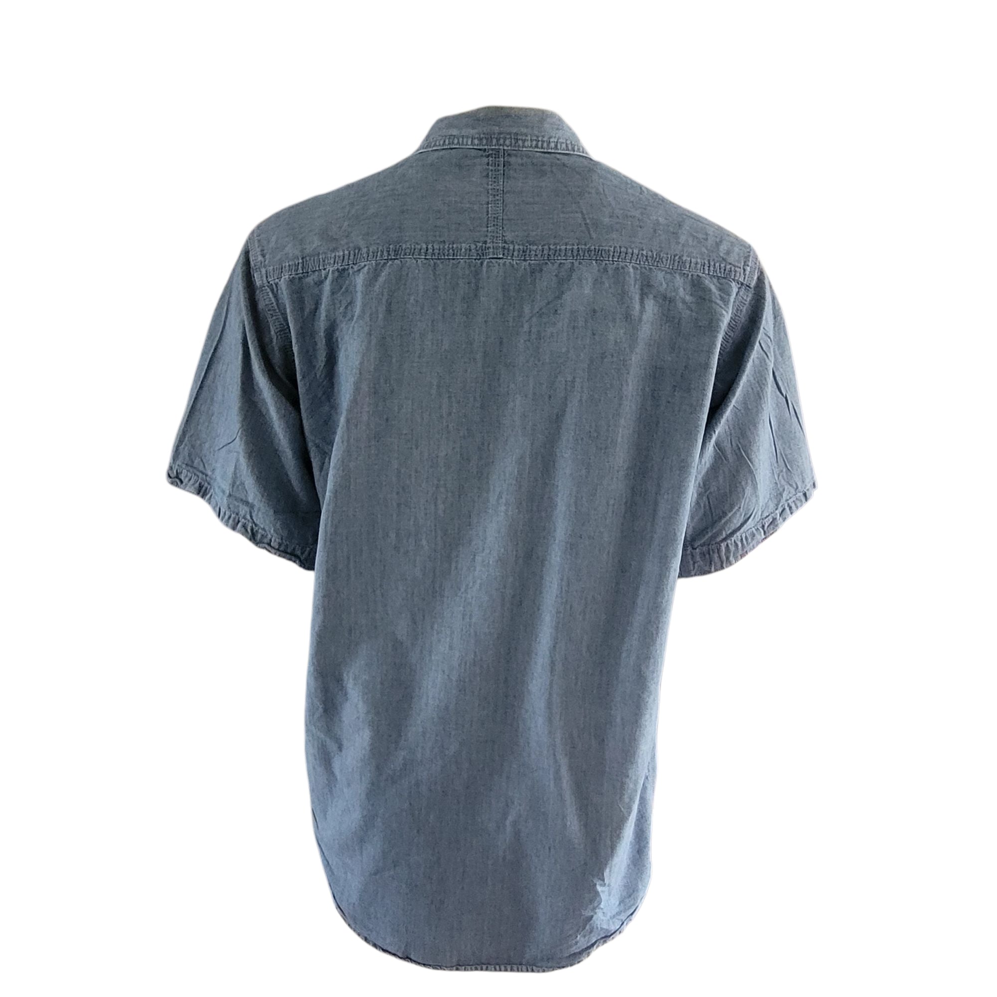 Vintage Wrangler RIGGS Workwear Denim Shirt – Size M, Short Sleeve - USASTARFASHION