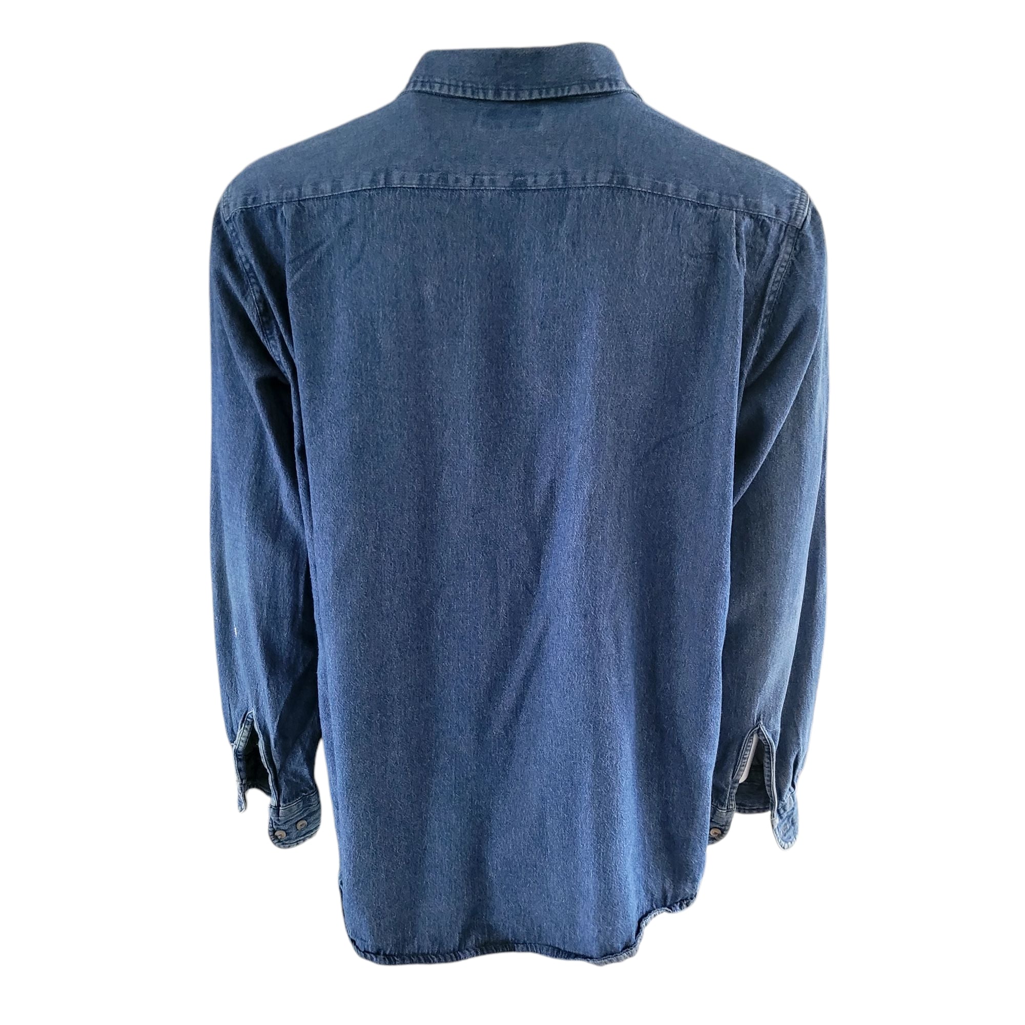 Vintage Wrangler Premium Quality Denim Shirt – Size XL – Long Sleeve – Dark Blue - USASTARFASHION