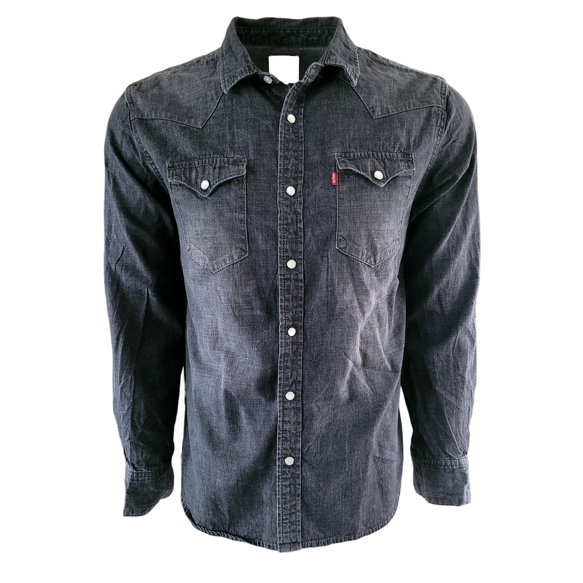 Vintage Levi’s Western Denim Shirt – Black, Size M - USASTARFASHION