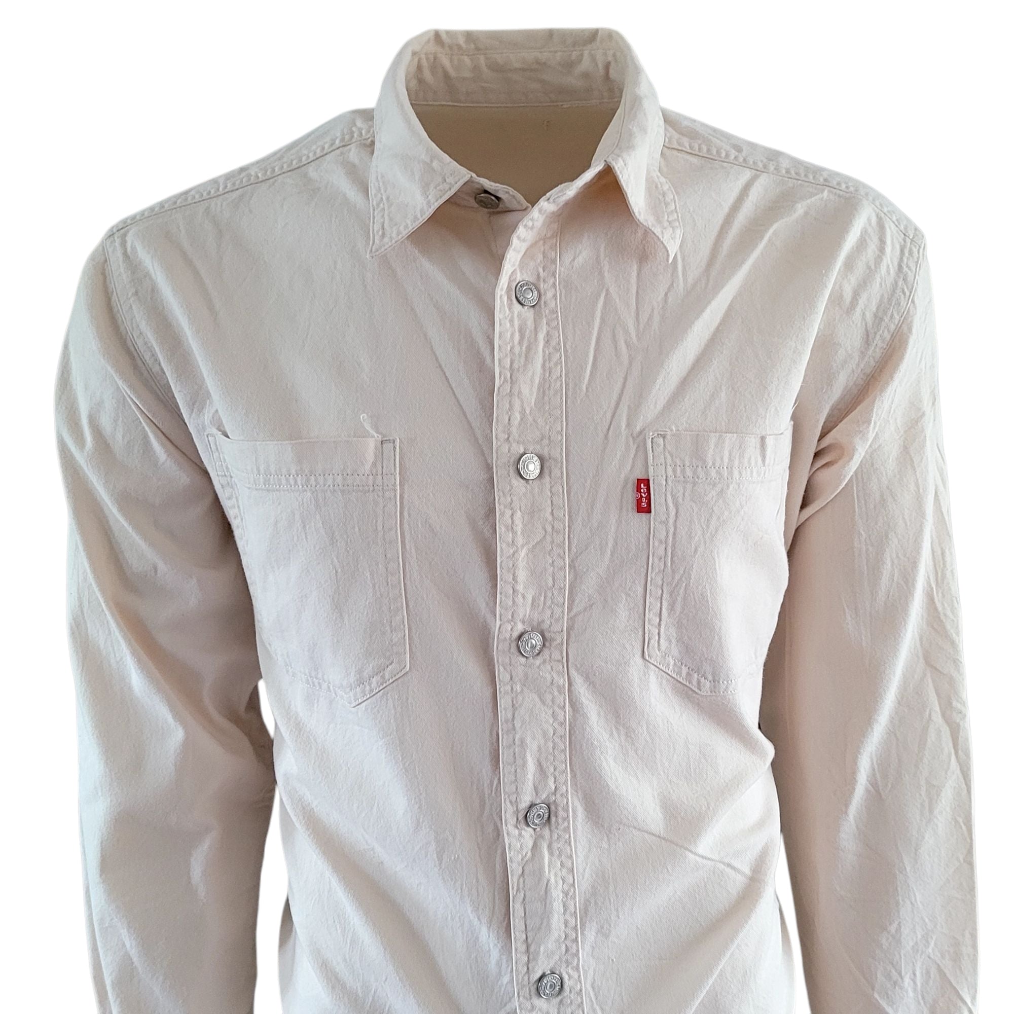 Vintage Levi’s White Western Denim Shirt – Size L - USASTARFASHION