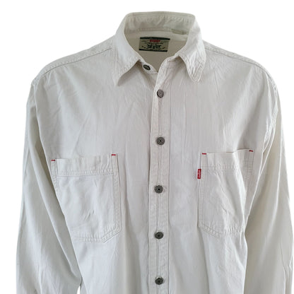 Vintage Levi’s White Long Sleeve Shirt – Size XL - USASTARFASHION