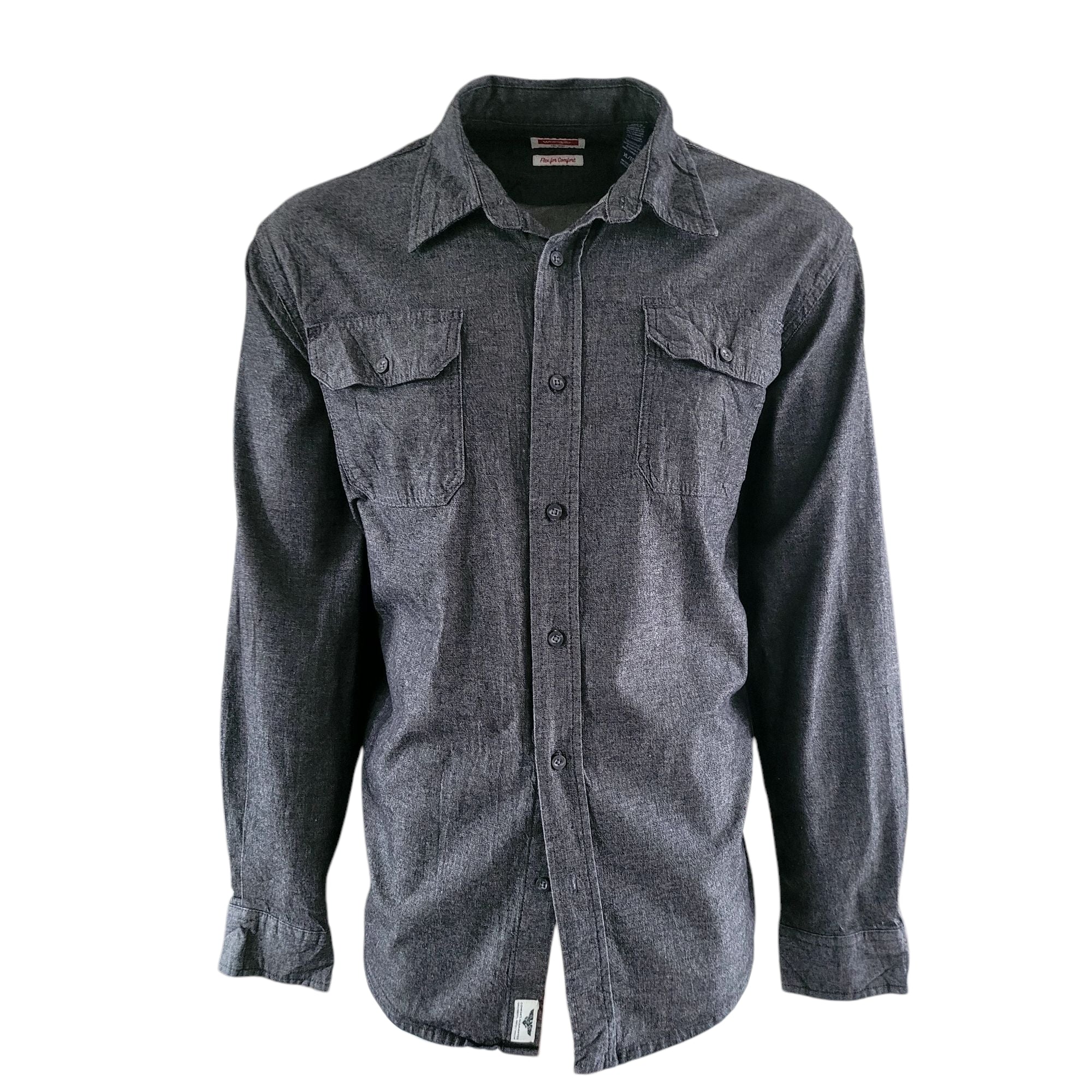 Vintage Wrangler Flex Western Shirt – Charcoal Black, XL - USASTARFASHION