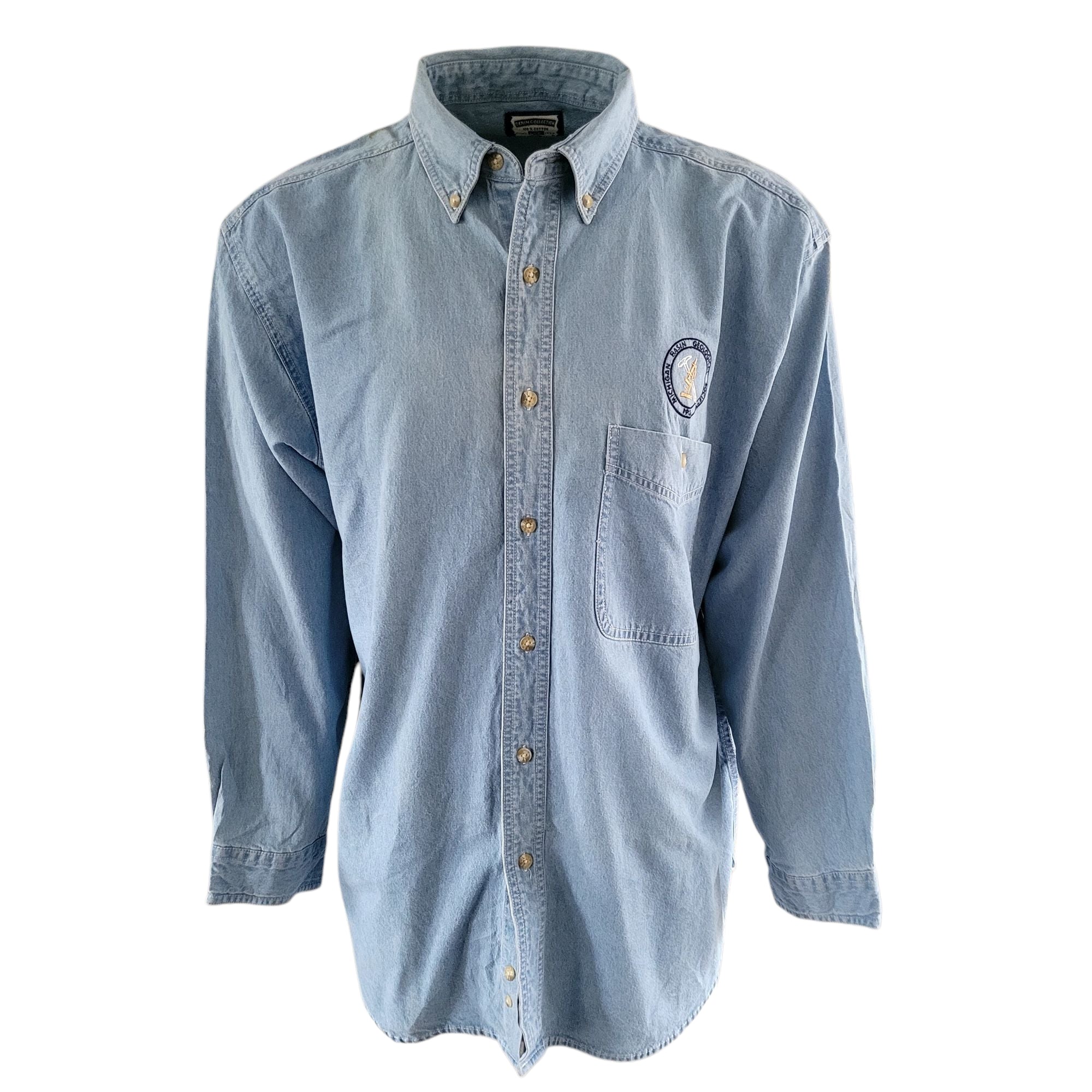 Vintage Lee Denim Collection Shirt – Light Blue, Size XL - USASTARFASHION
