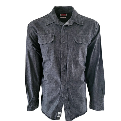 Vintage Wrangler Flex Western Shirt – Charcoal Black, Size L - USASTARFASHION