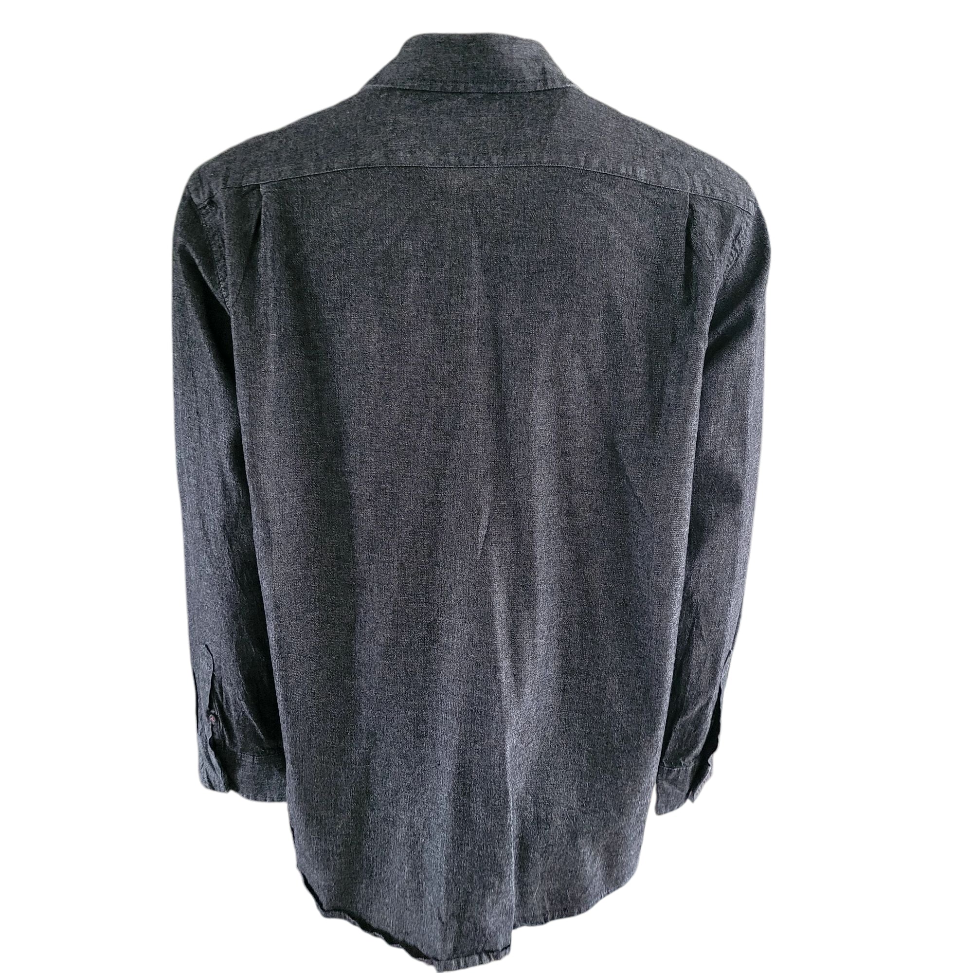 Vintage Wrangler Flex Western Shirt – Charcoal Black, Size L - USASTARFASHION