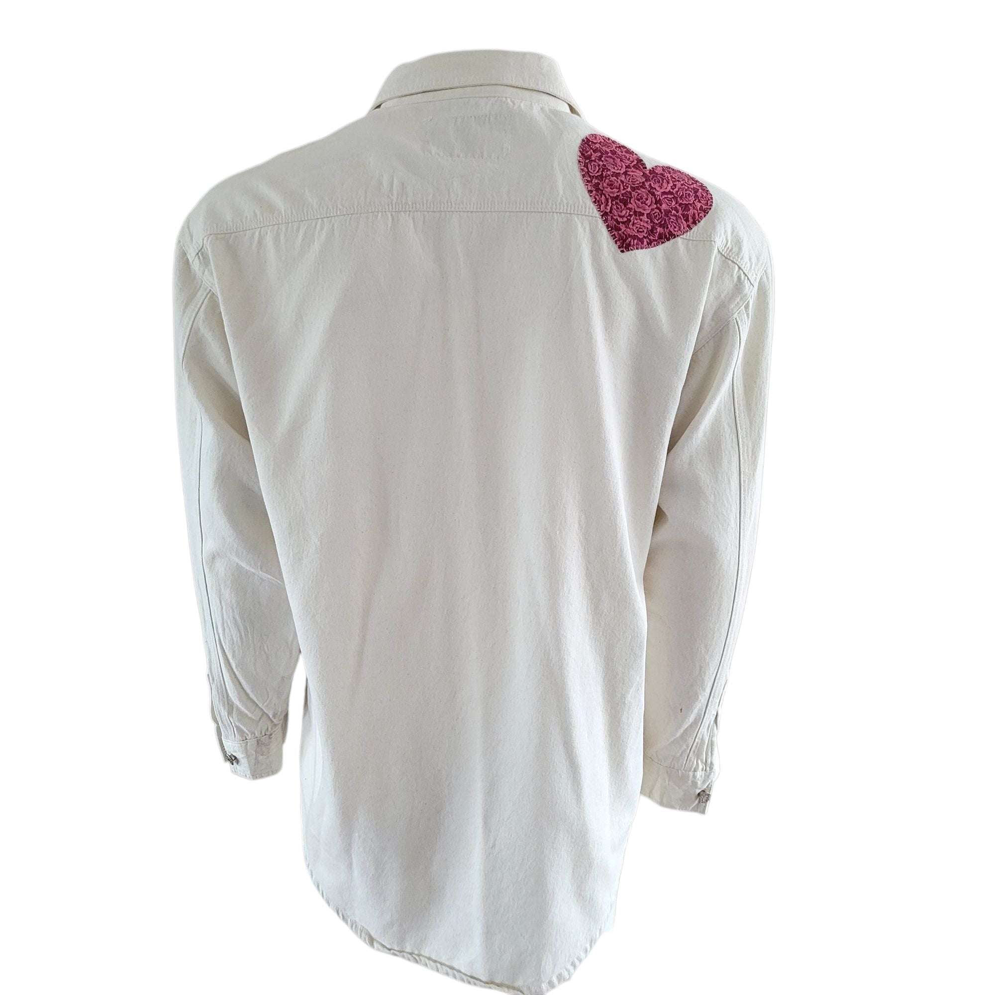 Vintage Milano Bay Western Shirt – White Floral, Size M - USASTARFASHION