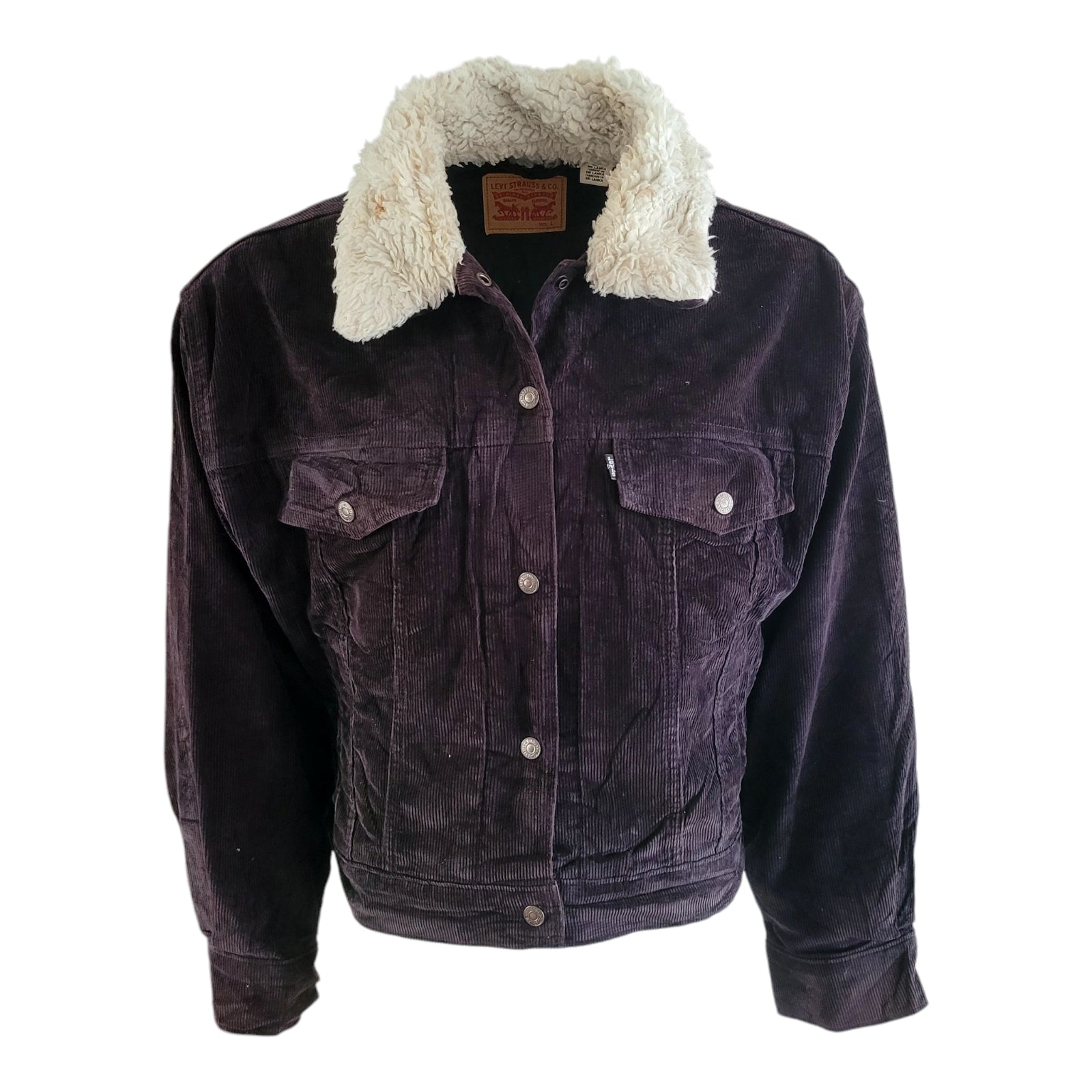 Levi’s Sherpa Lined Corduroy Trucker Jacket – Size L - USASTARFASHION