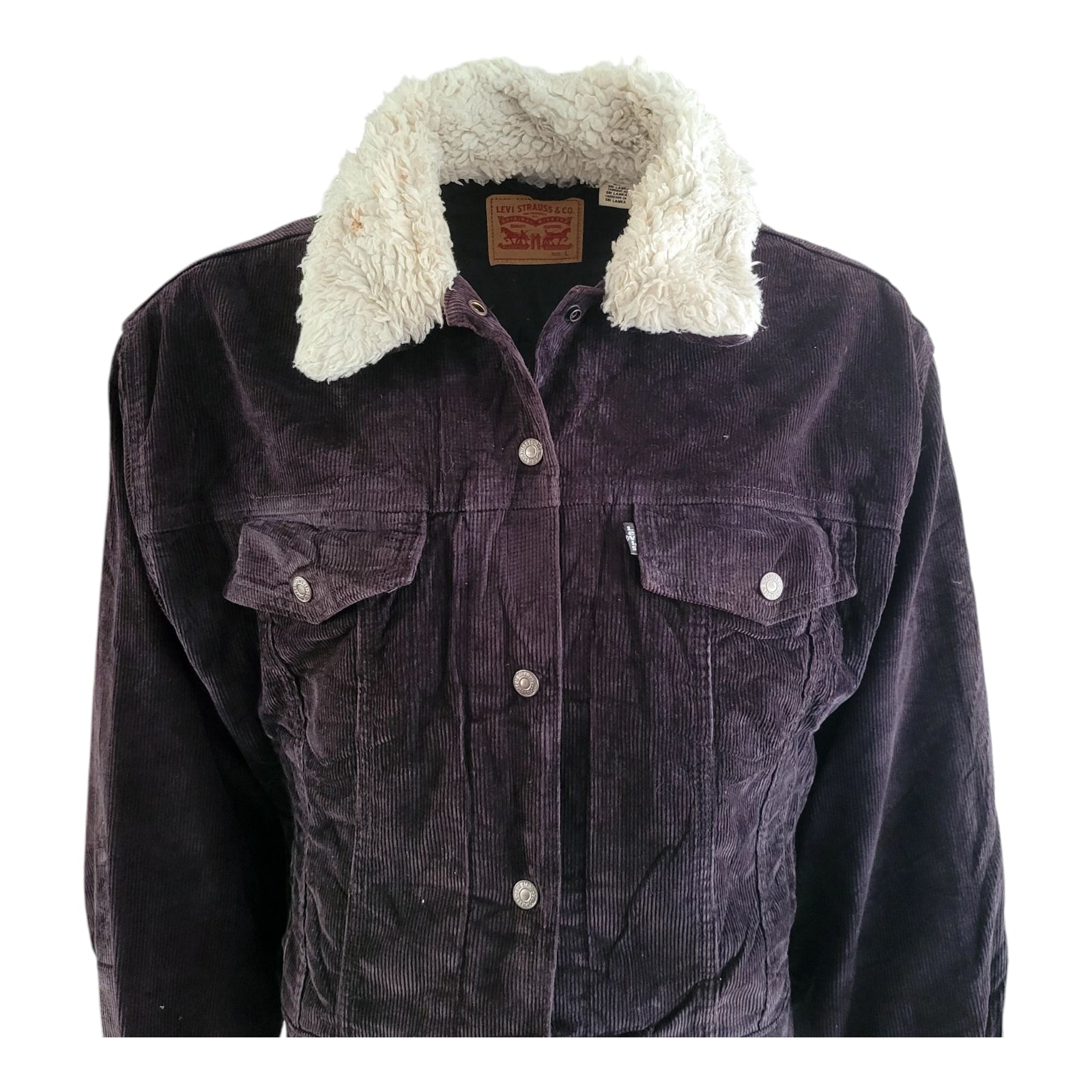 Levi’s Sherpa Lined Corduroy Trucker Jacket – Size L - USASTARFASHION