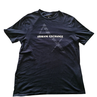 Armani Exchange AX Logo T-Shirt – Black, Size M - USASTARFASHION