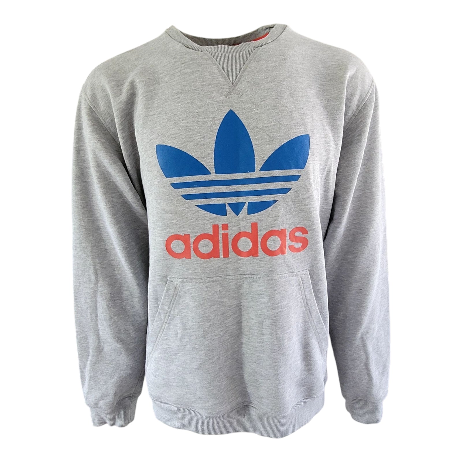 Adidas Originals Trefoil Sweatshirt – Gray, Size 2XL - USASTARFASHION