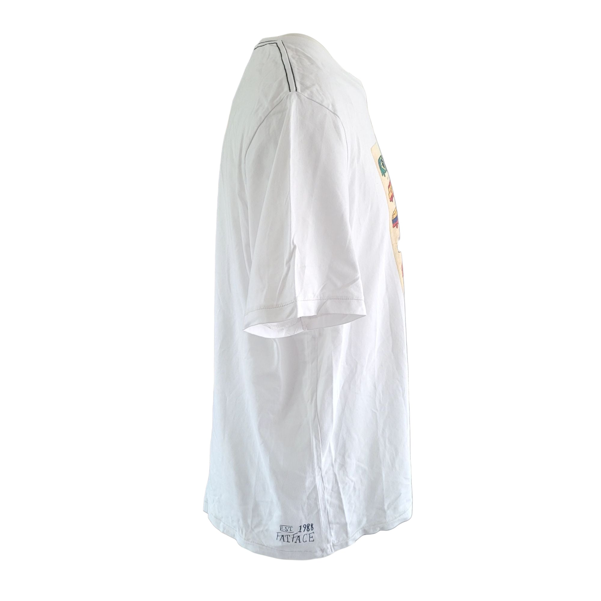 Fat Face Brazil 2014 Print T-Shirt – White, Size XXL - USASTARFASHION