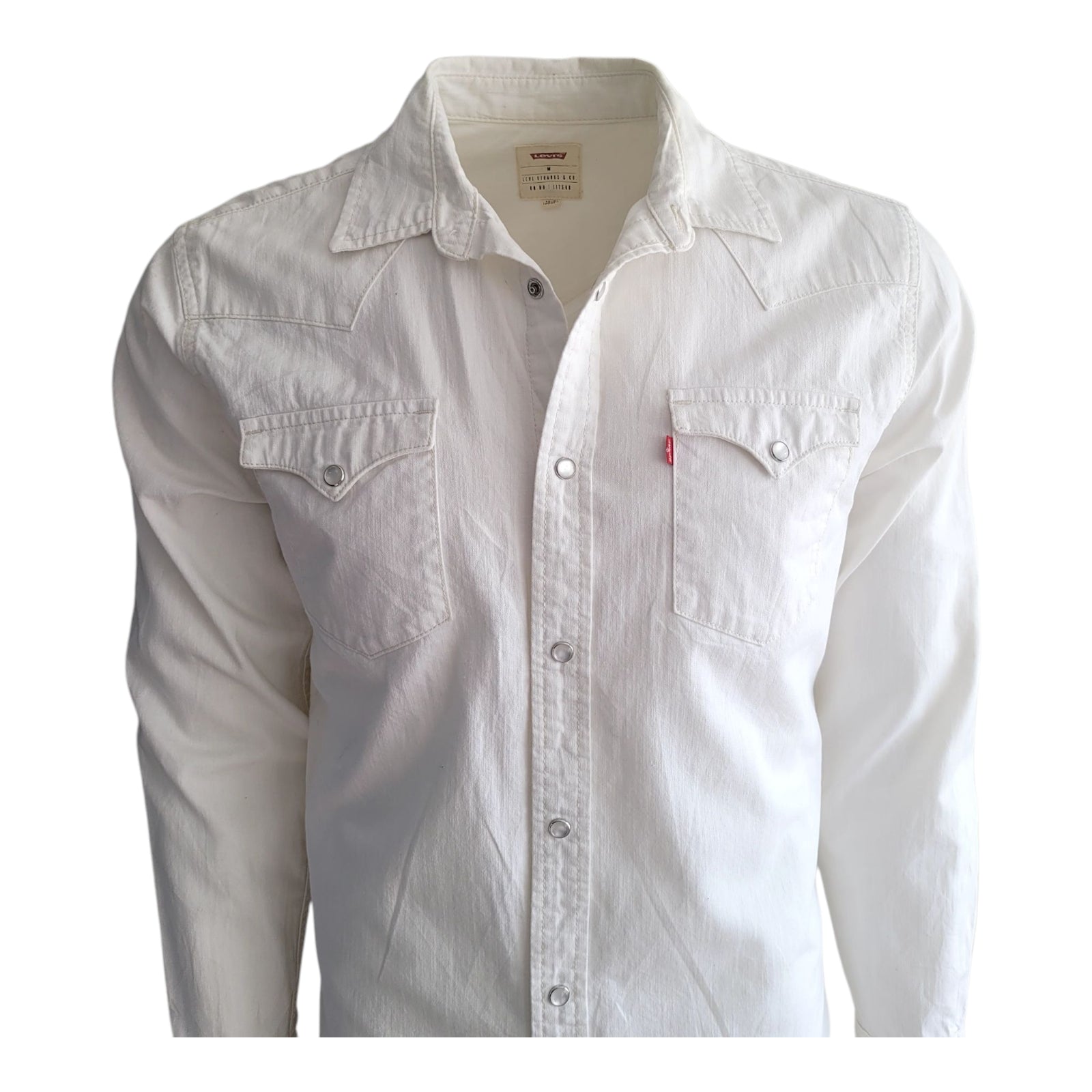Levi’s White Western Snap Shirt – Size M - USASTARFASHION