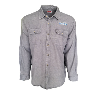 Wrangler Grey Work Shirt – Size L - USASTARFASHION