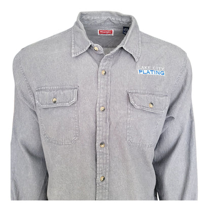 Wrangler Grey Work Shirt – Size L - USASTARFASHION