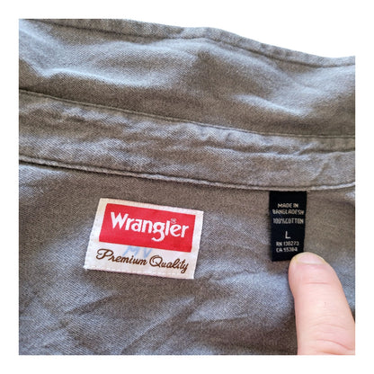 Wrangler Grey Work Shirt – Size L - USASTARFASHION