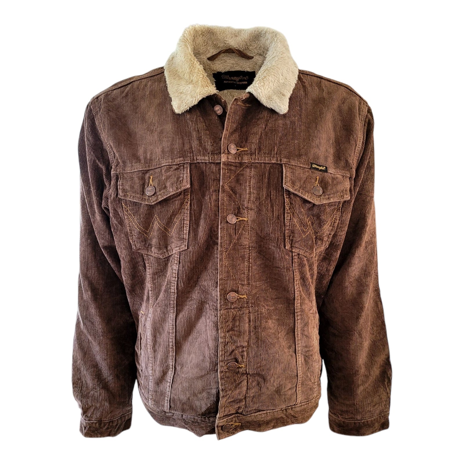 Wrangler Western Sherpa Corduroy Jacket – Size L - USASTARFASHION