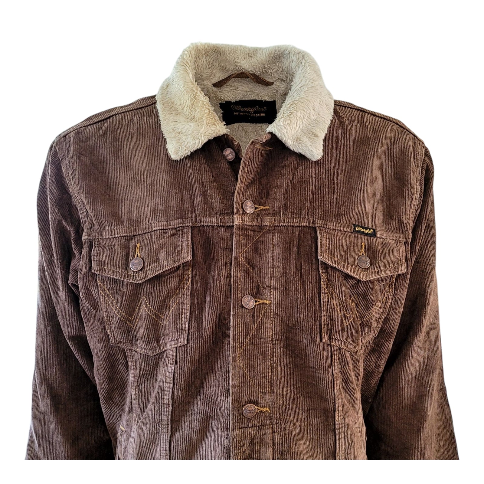 Wrangler Western Sherpa Corduroy Jacket – Size L - USASTARFASHION