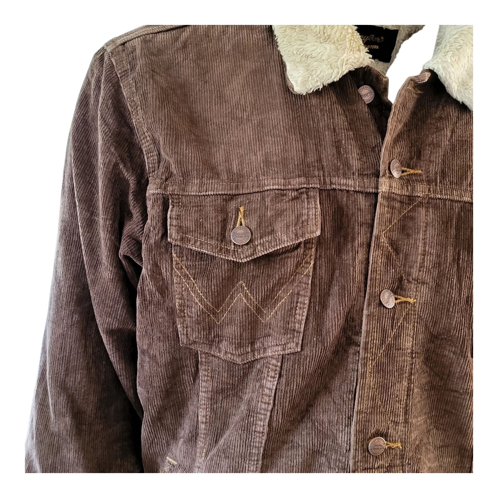 Wrangler Western Sherpa Corduroy Jacket – Size L - USASTARFASHION