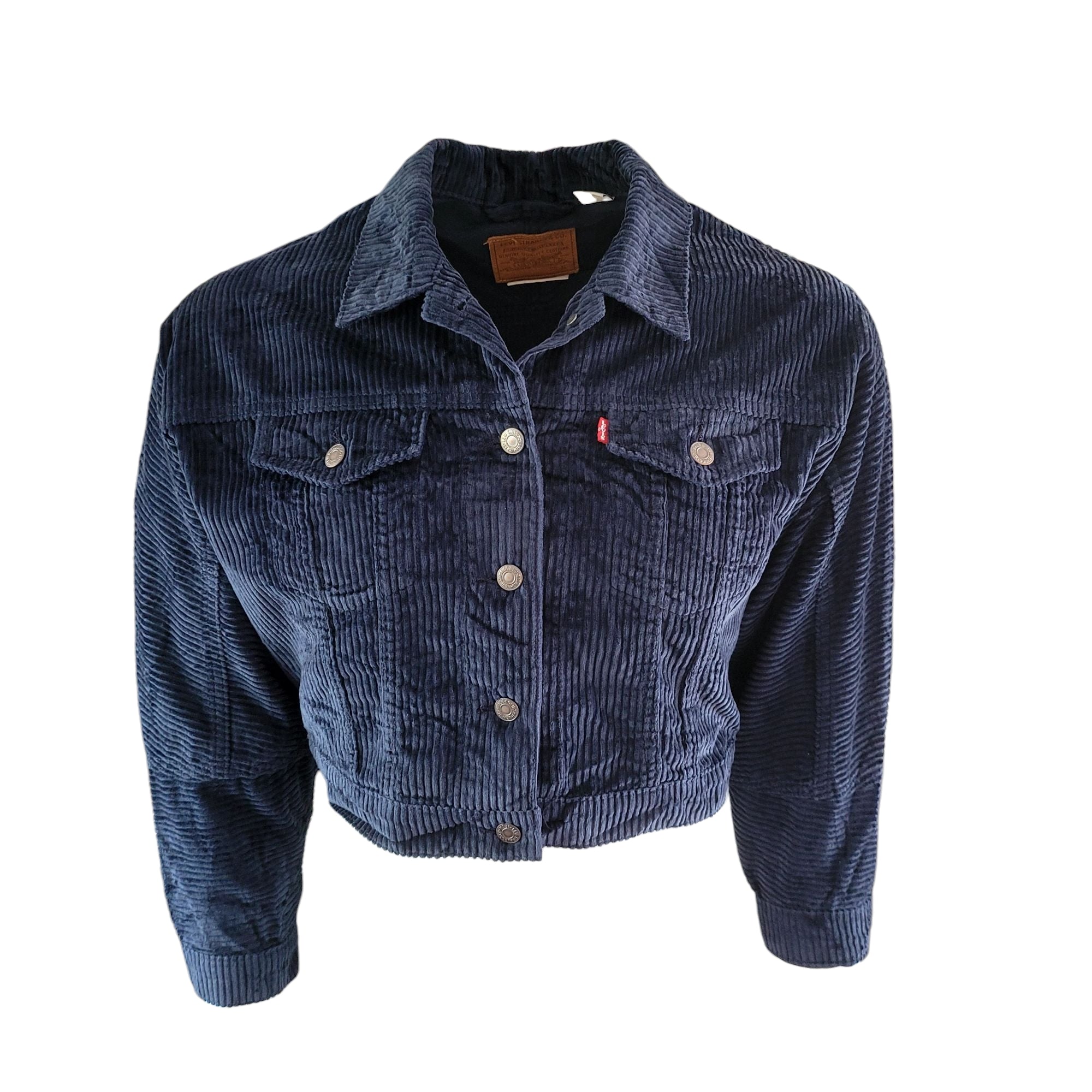 Levi’s Premium Navy Boxy Corduroy Trucker Jacket – Size M
