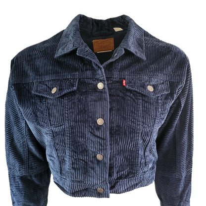 Levi’s Premium Navy Boxy Corduroy Trucker Jacket – Size M