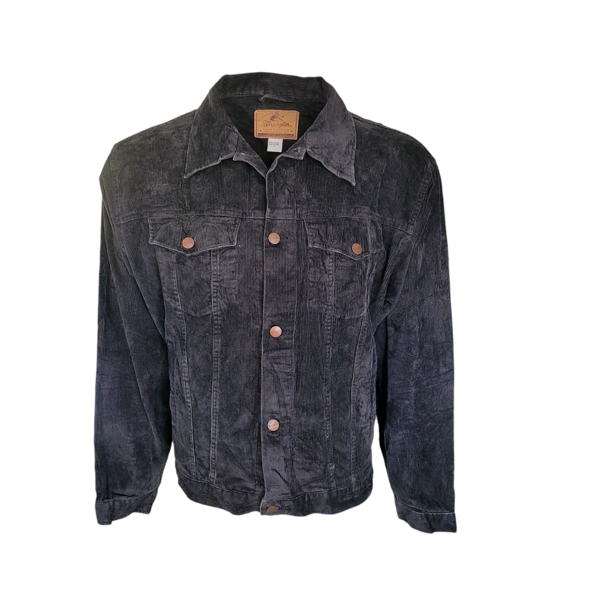 Wrangler Black Corduroy Western Jacket - Size L