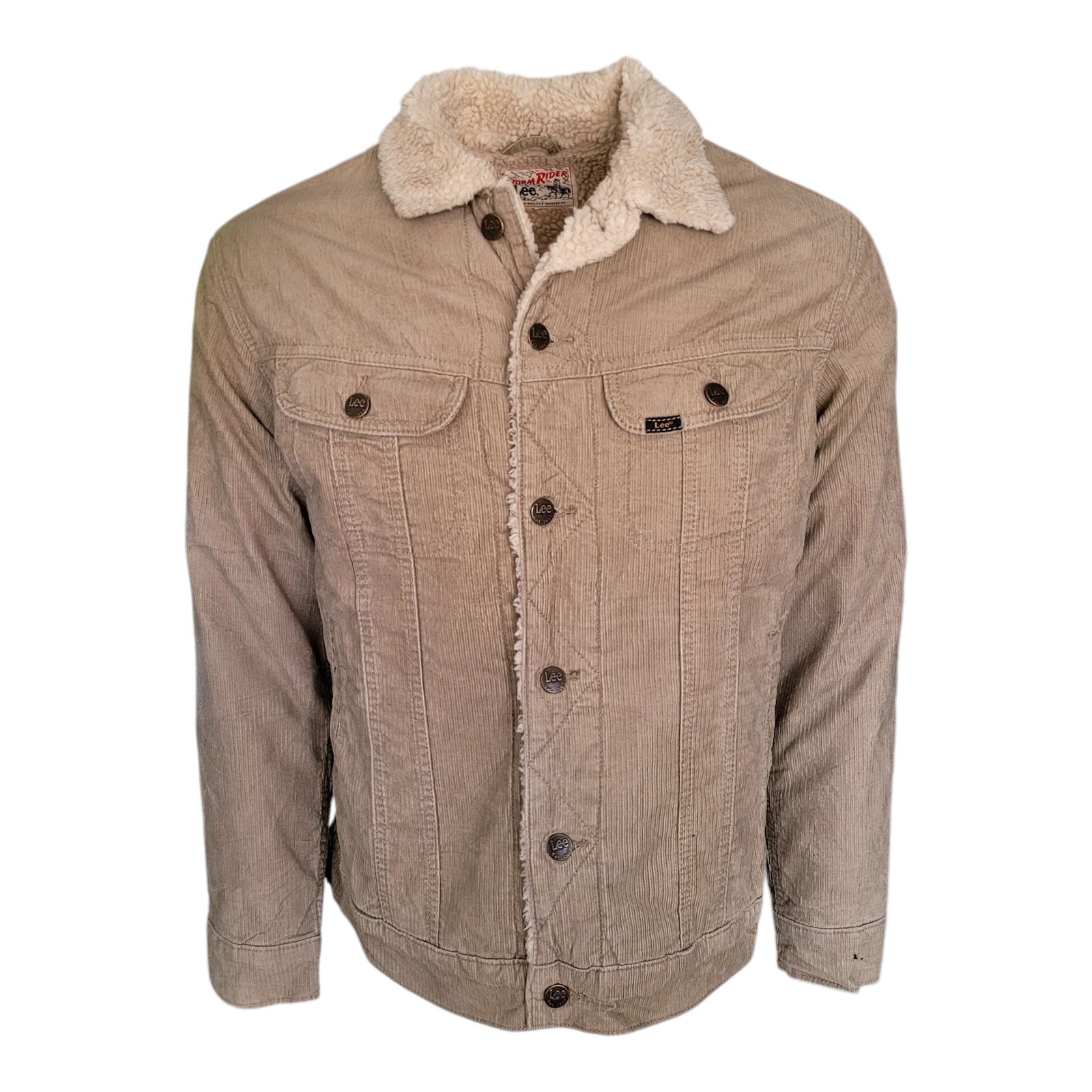 Lee Storm Rider Sherpa-Lined Corduroy Jacket – Tan, Size M