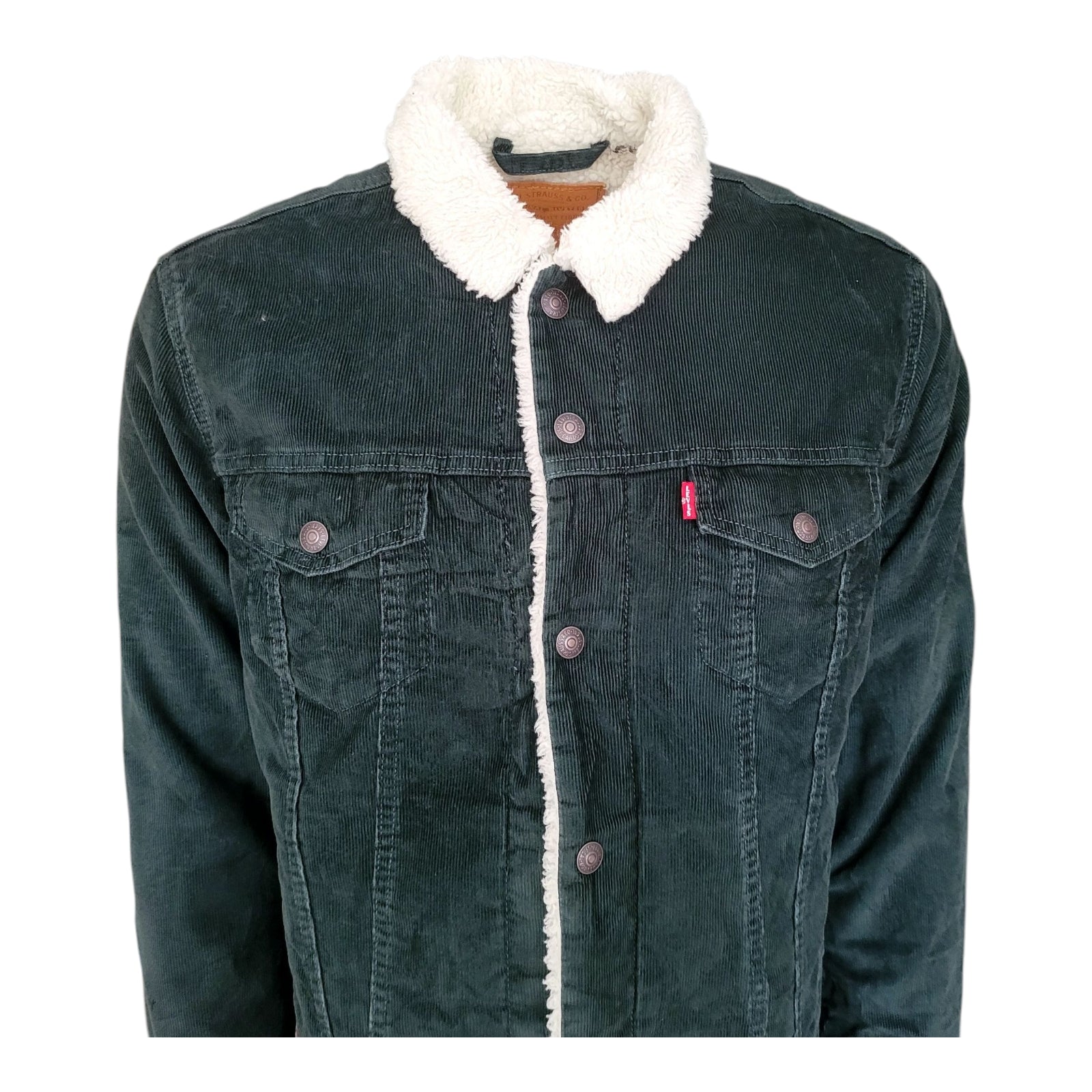 Levi's Green Corduroy Sherpa Trucker Jacket – Size M