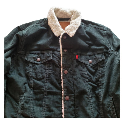 Levi's Green Corduroy Sherpa Trucker Jacket – Size M