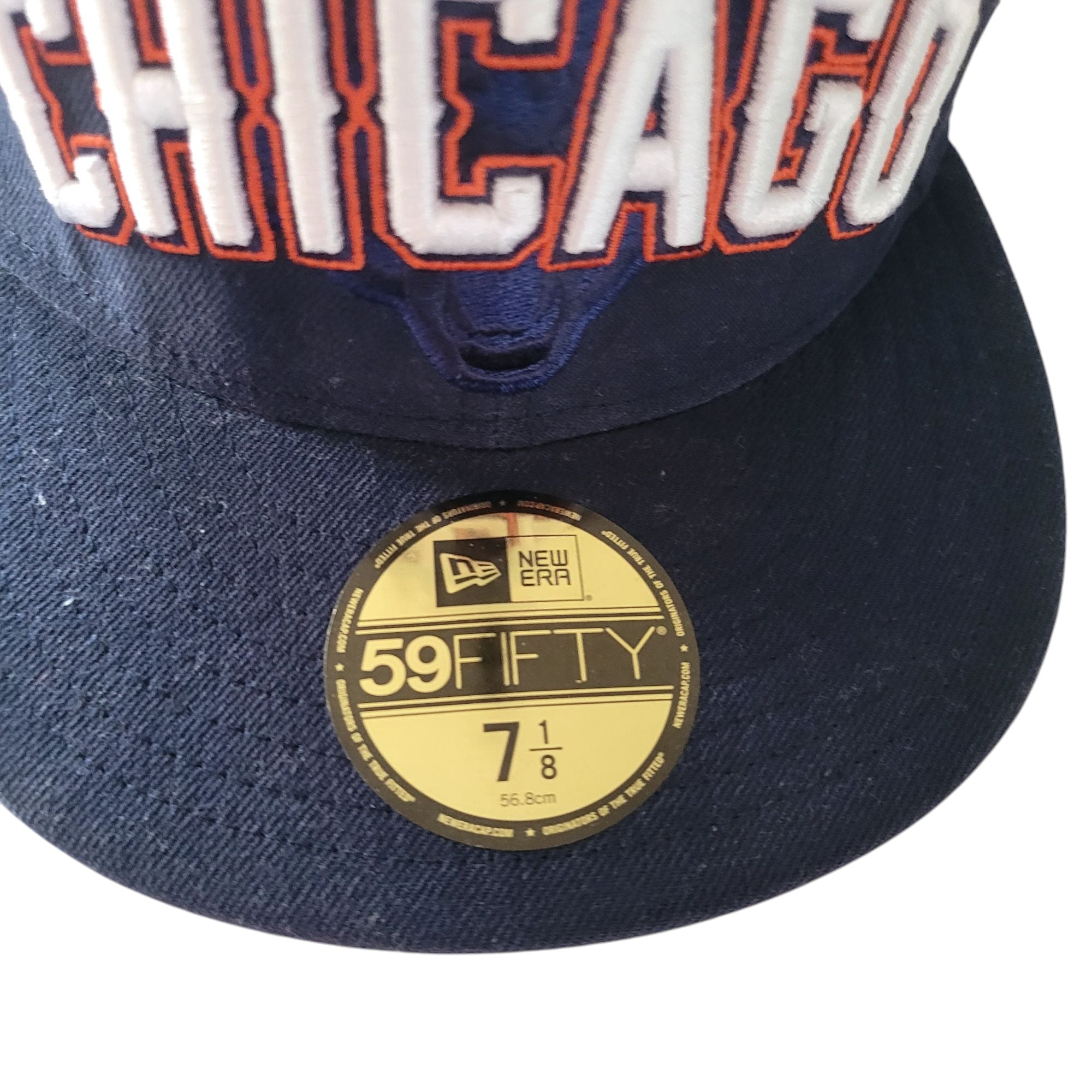 New Era 59FIFTY Chicago Bears Fitted Hat – Size 7 1/8 – NFL Navy & Orange - USASTARFASHION