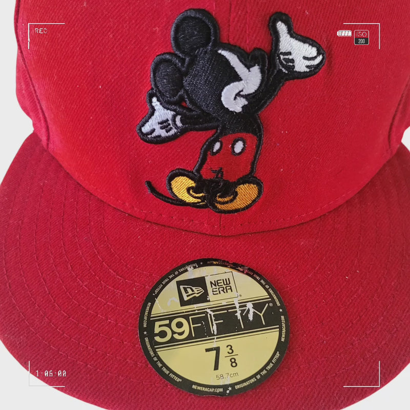 Disney New Era Mickey Mouse 59FIFTY Red Cap 7 3/8 (58.7 cm) Hat Hat