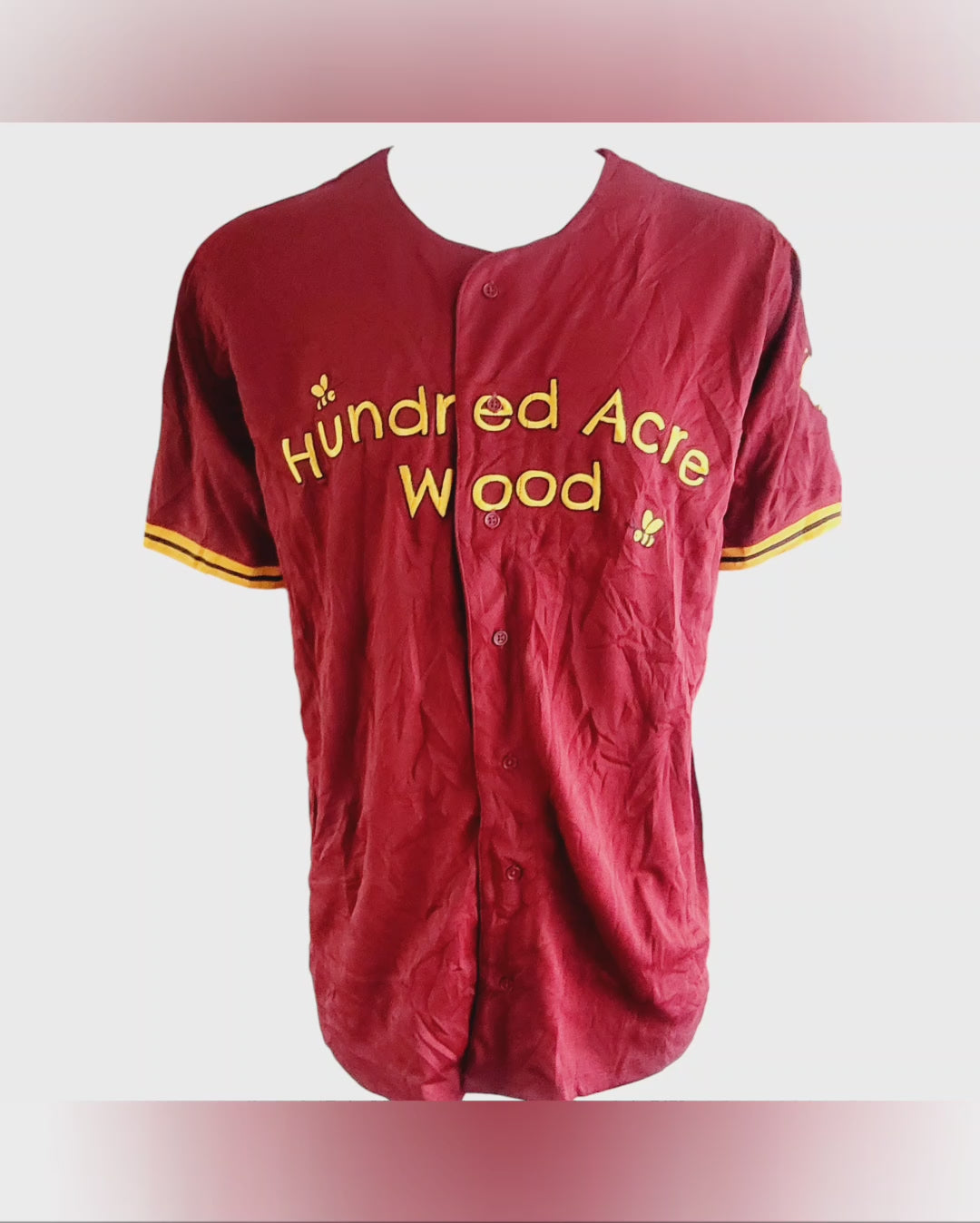 Winnie The Pooh Jersey 2X Red Baseball Style With Embroidered Pooh 26 And Hundred Acre Wood Design USASTARFASHION