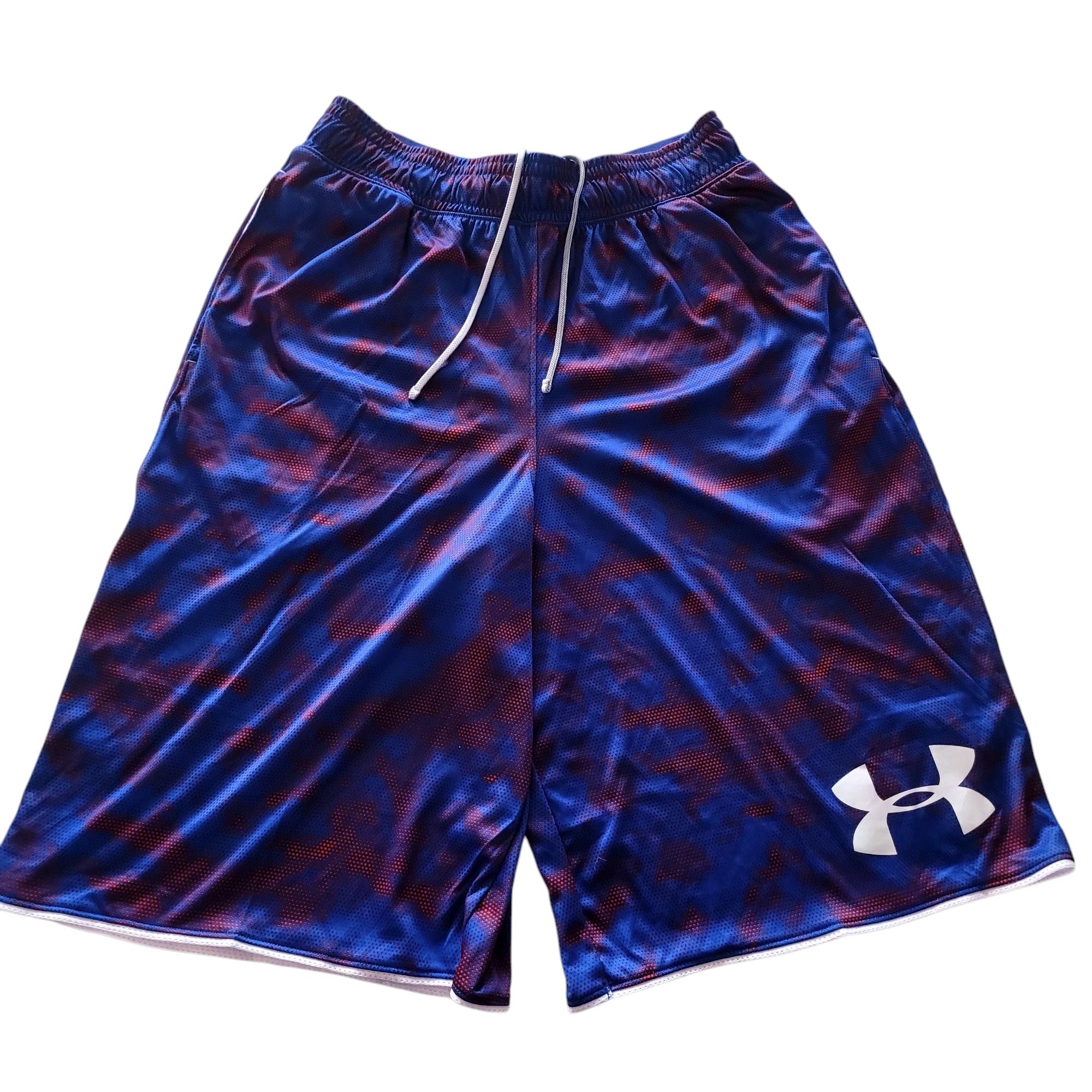 Under Armour Blue & Red Gradient Sports Shorts - Size Medium - USASTARFASHION