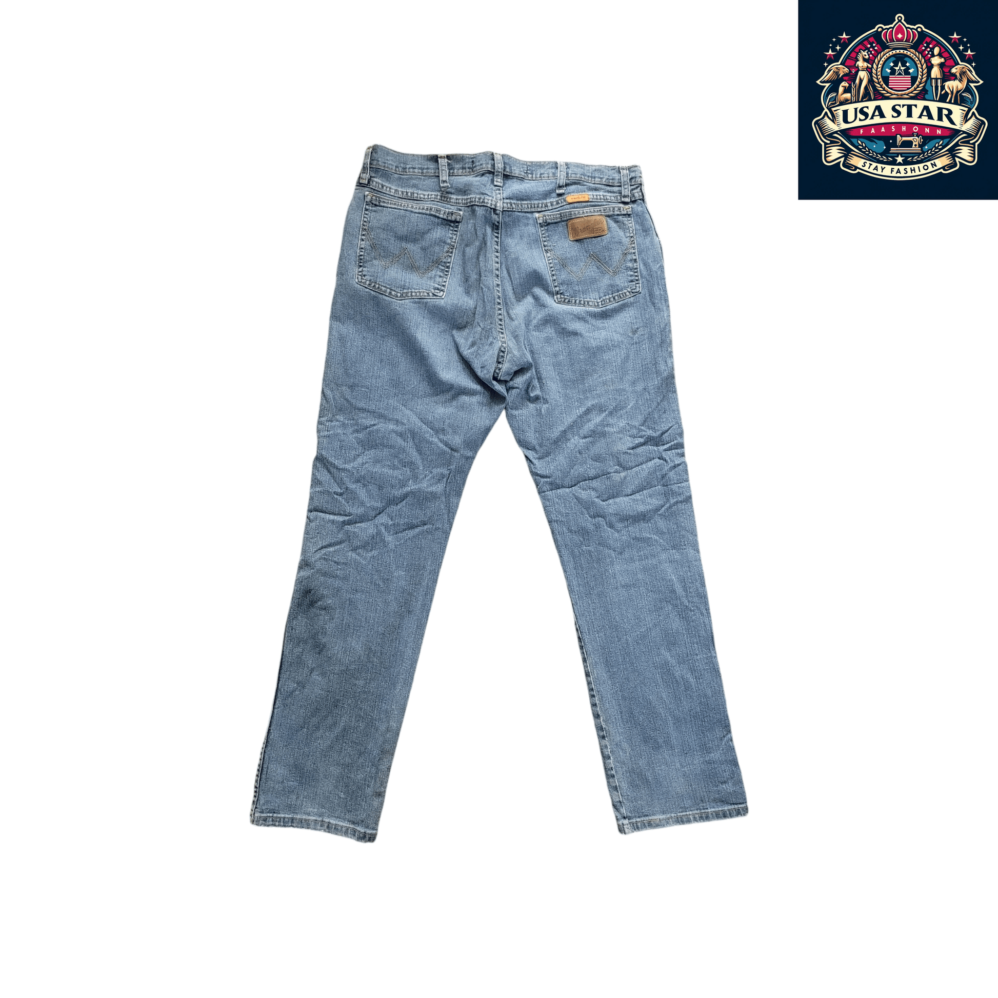 Wrangler Flame Resistant Jeans FRAC47D 38x32, Advanced Comfort, Light Blue Denim, Grade A/B - USASTARFASHION